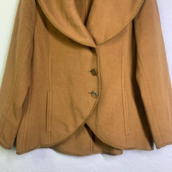 J. JILL Jacket Blazer M Asymmetrical 3 Button Wool Blend Oversized Collar Unline - Picture 7 of 14